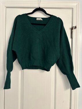 Double Zero Teal V-Neck Women's Sweater